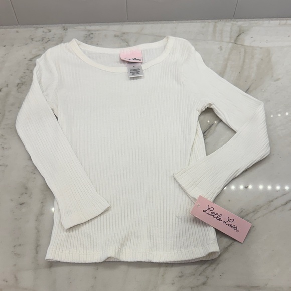 Little Lass Charcoal and Pink Floral Leggings with White ribbed top NWT - Picture 5 of 11